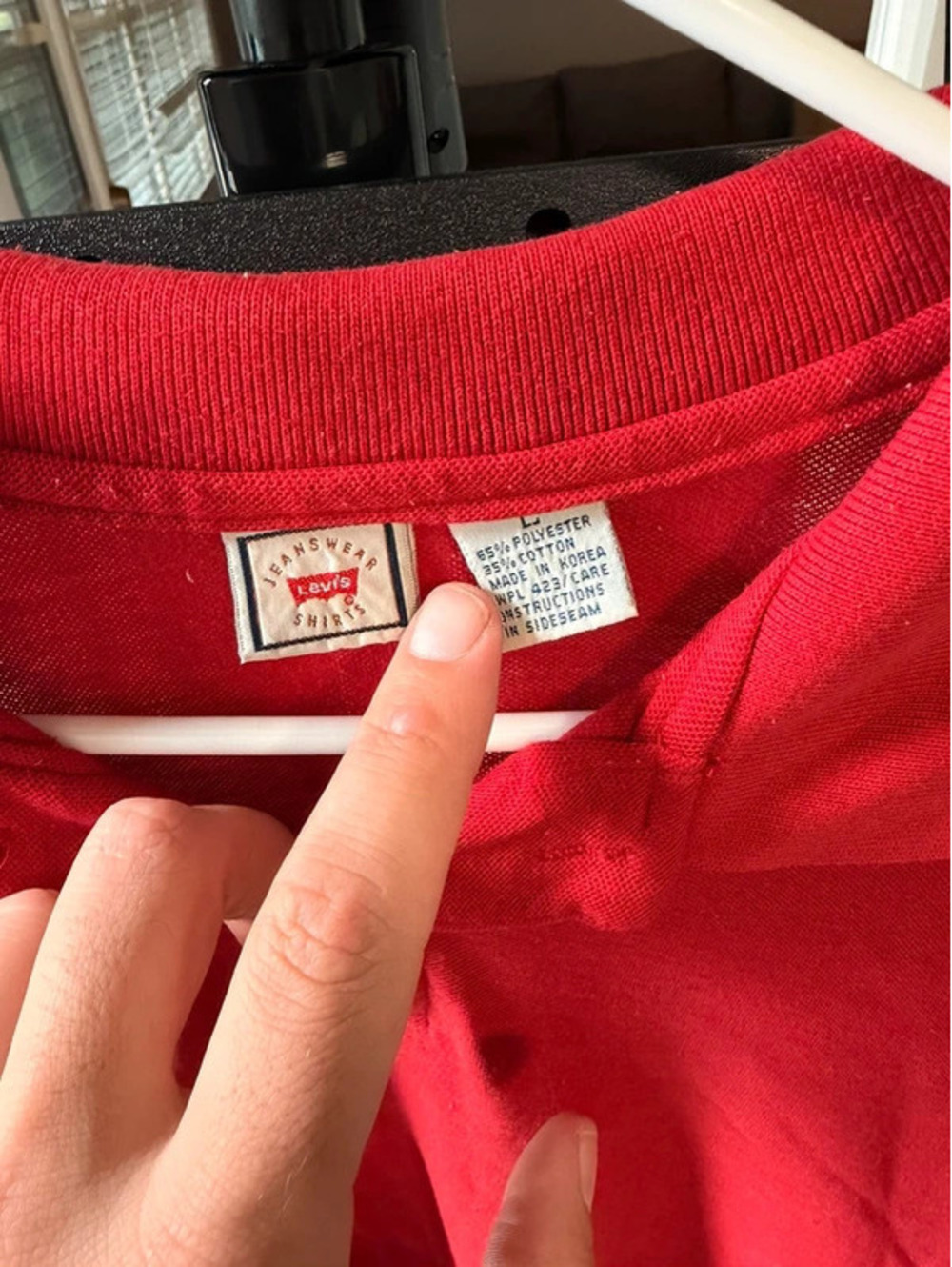 Vintage Levi’s Jeanswear Men’s Large Red Polo Shirt Made in Korea 65/35